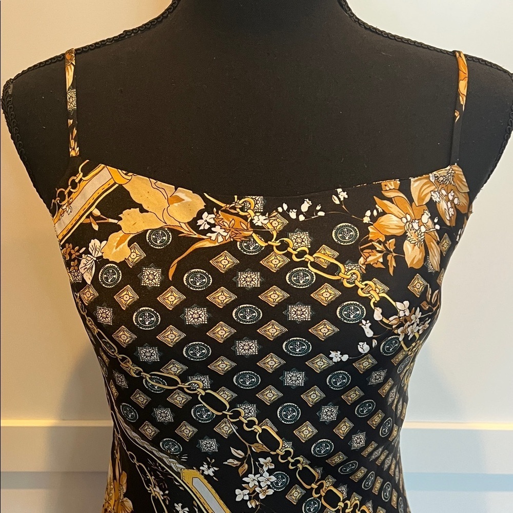 Princess Polly Black and Gold Mini Dress Size 2 - Picture 3 of 7